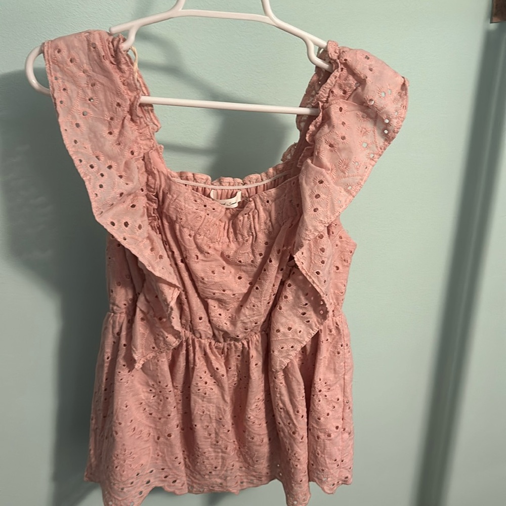 Pink peplum top
